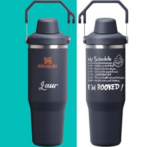 30oz Stanley Ice Flow 2.0 Flip Straw Bottle | Personalized Stainless Steel Tumbler Laser Engraved Travel Cup | Gift for Friend, best for Gym