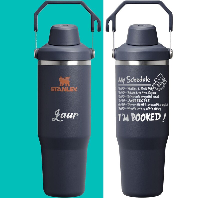 30oz Stanley Ice Flow 2.0 Flip Straw Bottle | Personalized Stainless Steel Tumbler Laser Engraved Travel Cup | Gift for Friend, best for Gym