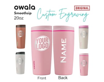 20oz Owala SmoothSip Slider Tumbler, Custom Name Engraved Owala, Personalized Tumbler, Laser Engraved Logo, Insulated Drinkware, Custom Gift