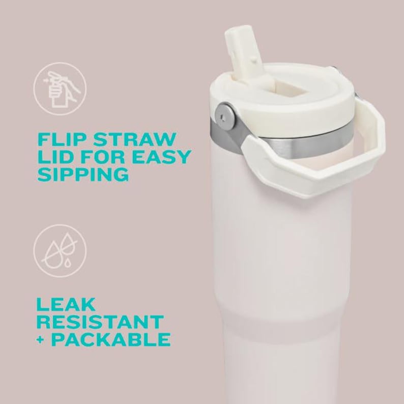 30oz Stanley Ice Flow Flip Straw Bottle | Personalized Stainless Steel Tumbler | Laser Engraved Travel Cup | Gift for Friend, best for Gym