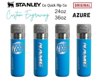 Personalized Stanley 24oz Azure Go Quick Flip Go Bottle | Stanley Double Walled 304 Bottle | Bottle with Push Lid, BPA-Free, Student Offer.