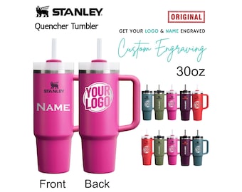 Stanley 30oz Quencher H2.0 Tumbler, Custom Engraved Name Cup, Personalized Stainless Steel Travel Mug, Gift for Her, Mom or Teacher