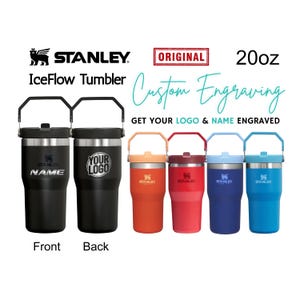 20oz Stanley Ice Flow Flip Straw Bottle | Personalized Stainless Steel Tumbler | Laser Engraved Travel Cup | Gift for Friend, School Bottle