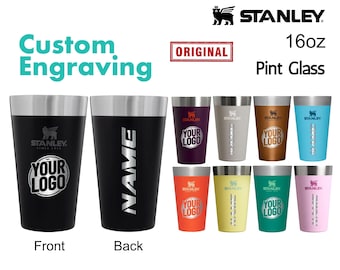 Vaso de cerveza Stanley personalizado de 16 oz / Vaso apilable personalizado / Vaso de acero inoxidable aislado grabado con láser, regalo de San Valentín.