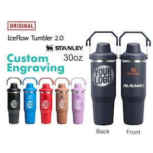 30oz Stanley Ice Flow 2.0 Flip Straw Bottle | Personalized Stainless Steel Tumbler Laser Engraved Travel Cup | Gift for Friend, best for Gym