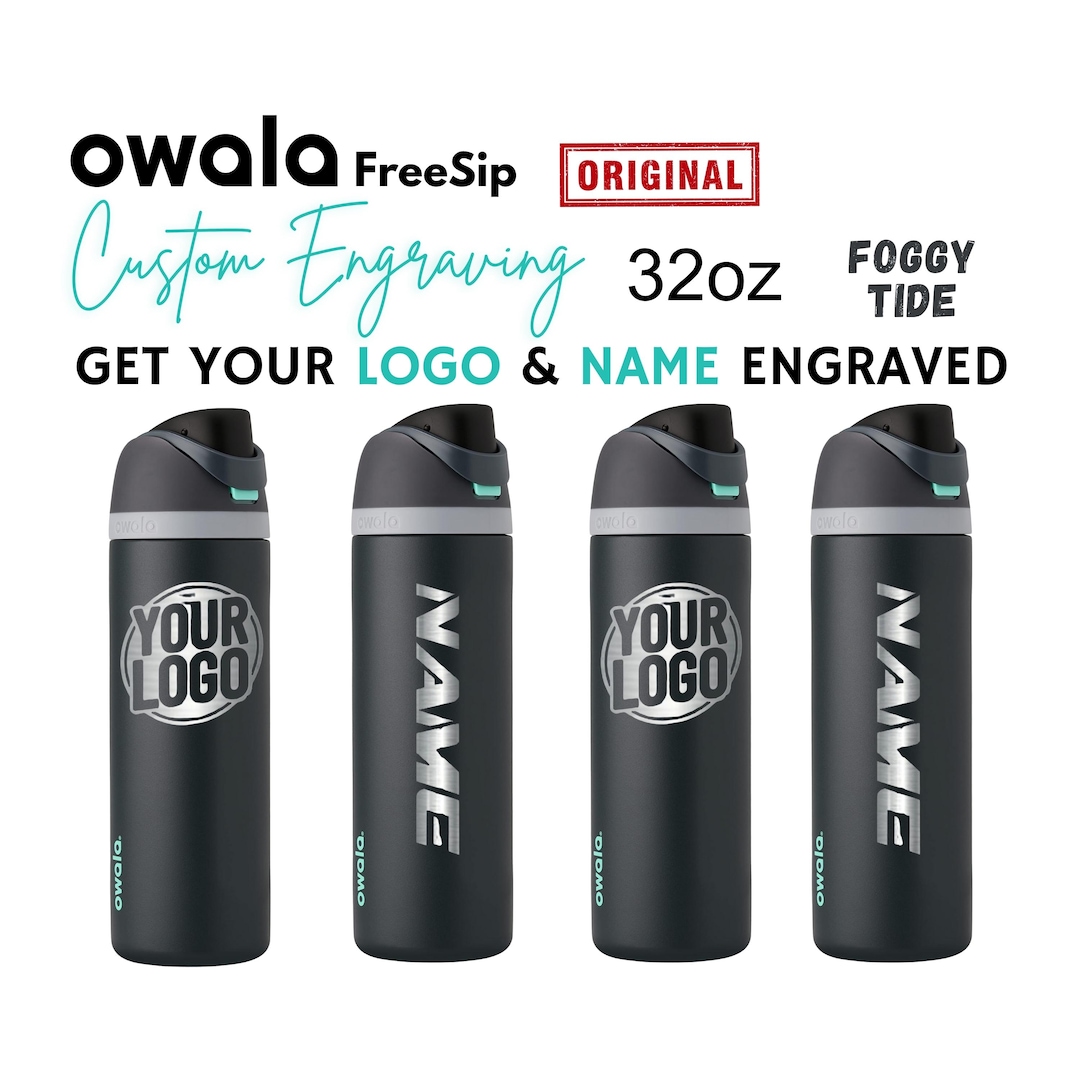 Personalized Owala 32oz Foggy Tide Freesip Bottle Custom Laser Engraved ...