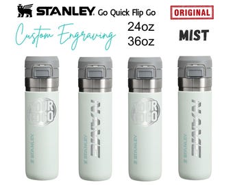 Custom Stanley 24oz Water Bottle | Personalized Double Walled 304 Stanley Bottle | Laser Engraved Bottle with Push Button Lid, BPA-Free