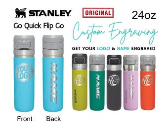 24oz Stanley Go Quick Flip Go Bottle | Personalised Double Walled 304 Bottle | Laser Engraved Bottle with Push Button Lid BPA-Free