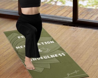 Personalisierte Yogamatte, Gebetsachtsamkeitsdruck, rutschfeste Gummiunterseite