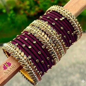 Silk Thread Bangles Set | Stone Embellished Traditional Bridal Wear
