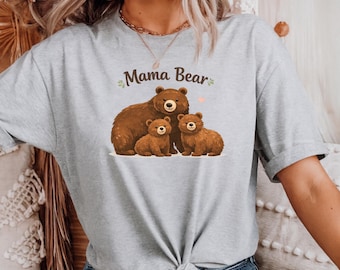 Camiseta de Mamá Osa, Sudadera con capucha para la familia de osos, Camiseta gráfica de Mamá del Bosque, Regalo para el Día de la Madre para Mamá Osa, Conjunto familiar a juego