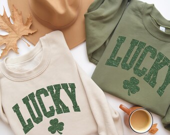 Sudadera de la suerte para mujer, bonita camiseta de trébol, camiseta para el Día de San Patricio, atuendo para el Día de San Patricio, camiseta irlandesa para el Día de la Suerte, regalo para el Día de San Patricio