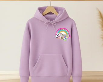 Camisa retro de arcoíris para mamá, sudadera con capucha y estampado de leopardo colorido para mamá, camiseta gráfica Y2K con diseño de mamá adorable, regalo moderno para el Día de la Madre para mamá
