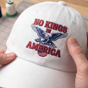 Casquette patriotique No Kings America Eagle brodée, ajustable, style papa, en coton, style baseball, cadeau original pour homme, style indépendance, non structurée, classique