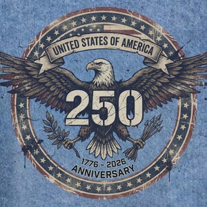 Patriotic 250 Anniversary USA Denim Jacket For Men and Women Unisex Fit Back Print USA Bald Eagle Distressed Grunge Style USA 250th Birthday