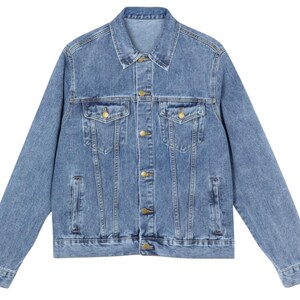 Usa Denim Jacket Men and Women Unisex Fit Jean Outerwear Back Print Eagle Design Bald Bird American Apparel Anniversary 250th Birthday image 18