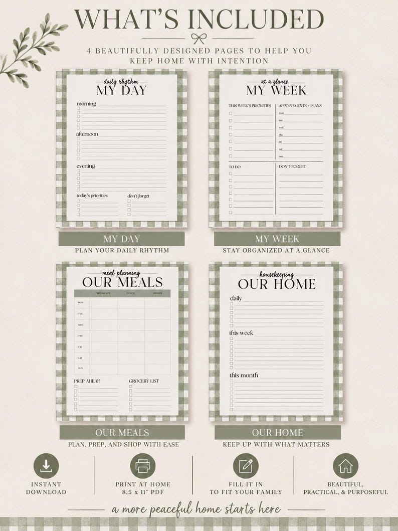 Mom Command Center Printable | Home Management Planner | Daily Weekly ...
