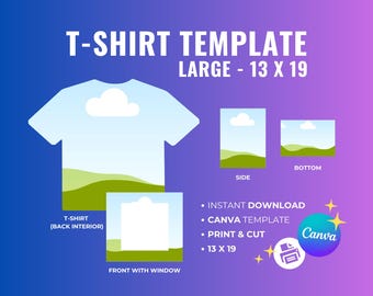 3D T-Shirt Gift Box Template | 13x19 Canva Template | Editable Drag & Drop Design