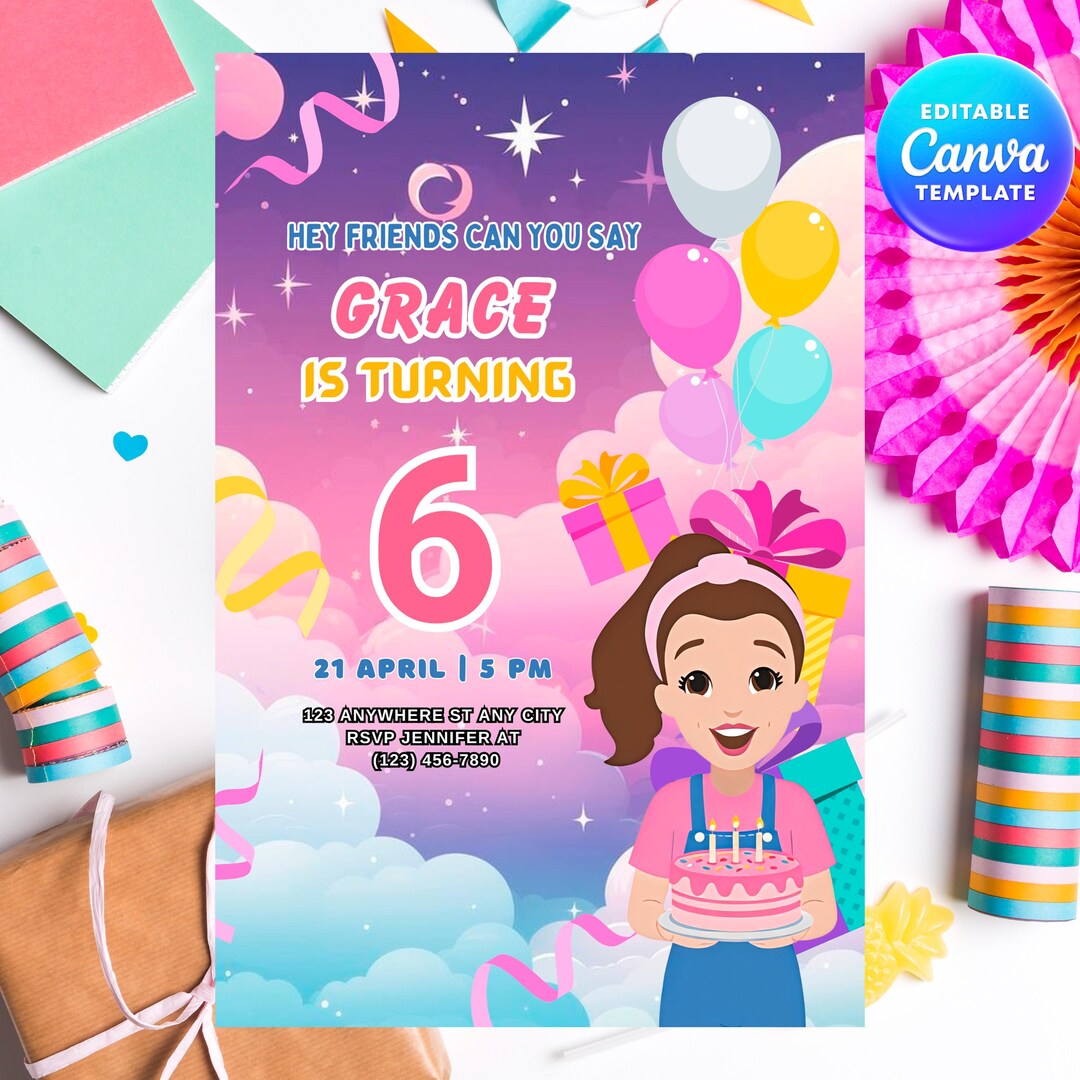 Ms Rachel Invitation, Ms Rachel Birthday Invitation, Digital Invitation ...