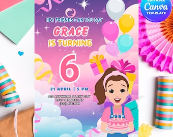 Ms Rachel Invitation, Ms Rachel Birthday Invitation, Digital Invitation, Editable Invitation, Customizable Ms Rachel Invite, Birthday Flyer