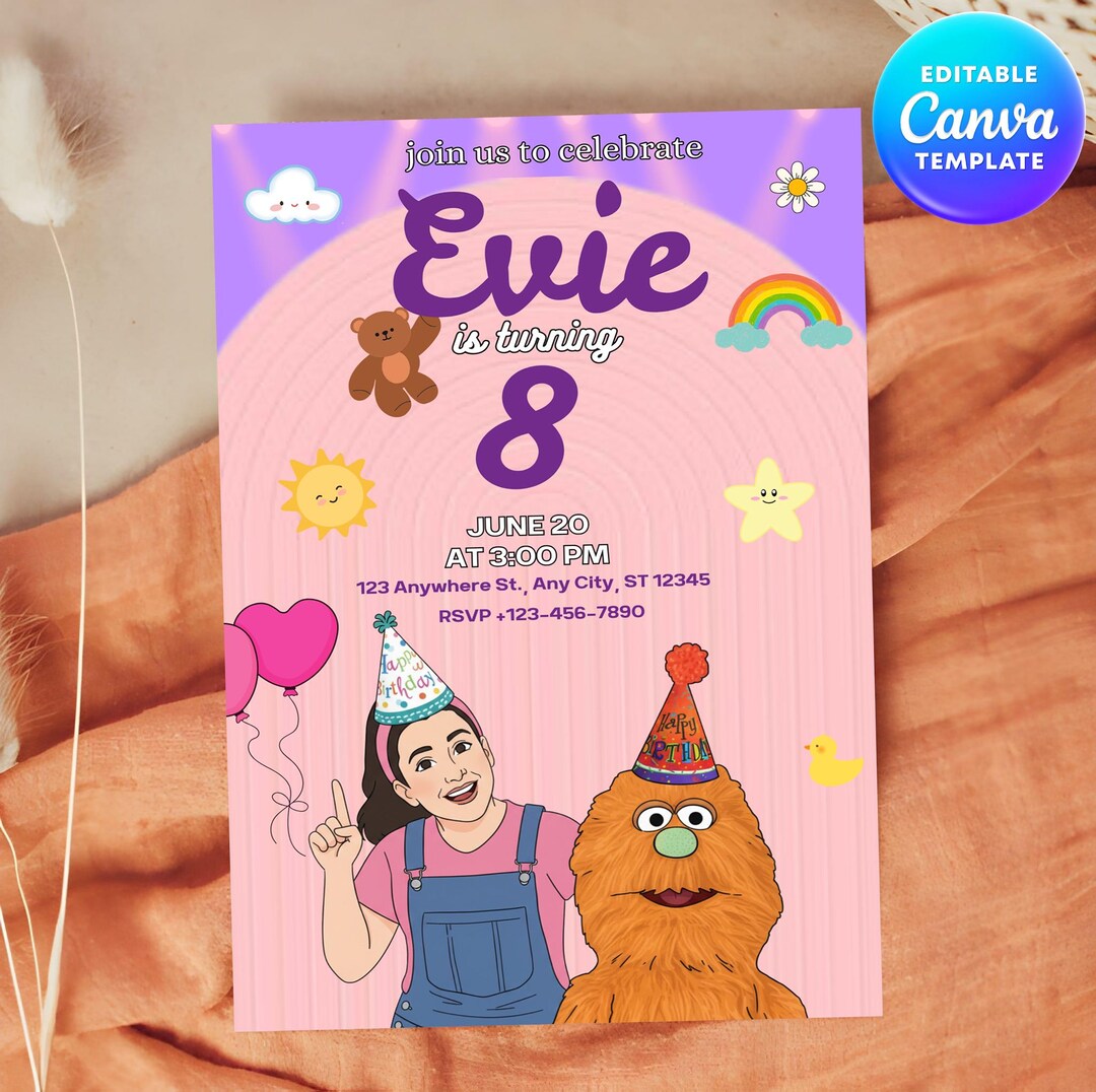 Ms Rachel Invitation, Ms Rachel Birthday Invitation, Digital Invitation ...