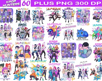 60 Plus Huntrix Kpop Demon Hunters PNG , Kpop Idol Group Shirt design,Girl Dinner Png,Saja Boys Girls Bands Png,Huntrix fans,DigitalDownload
