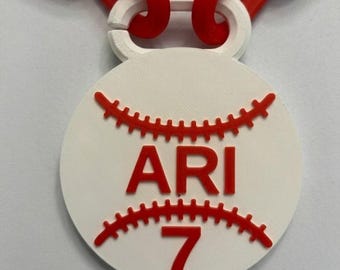 Baseball Softball Chain Pendant Necklace Hype Chain Custom Colors and Text