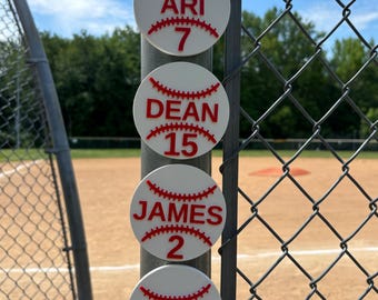 Baseball Softball Lineup Magnets Custom Names Numbers Colors