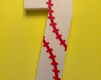 Giant 3D Printed Baseball / Softball Number Necklace: Custom Hype Chain Pendant