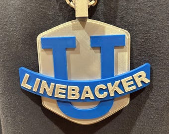 Linebacker U Replica 3D printed Pendant and Chain