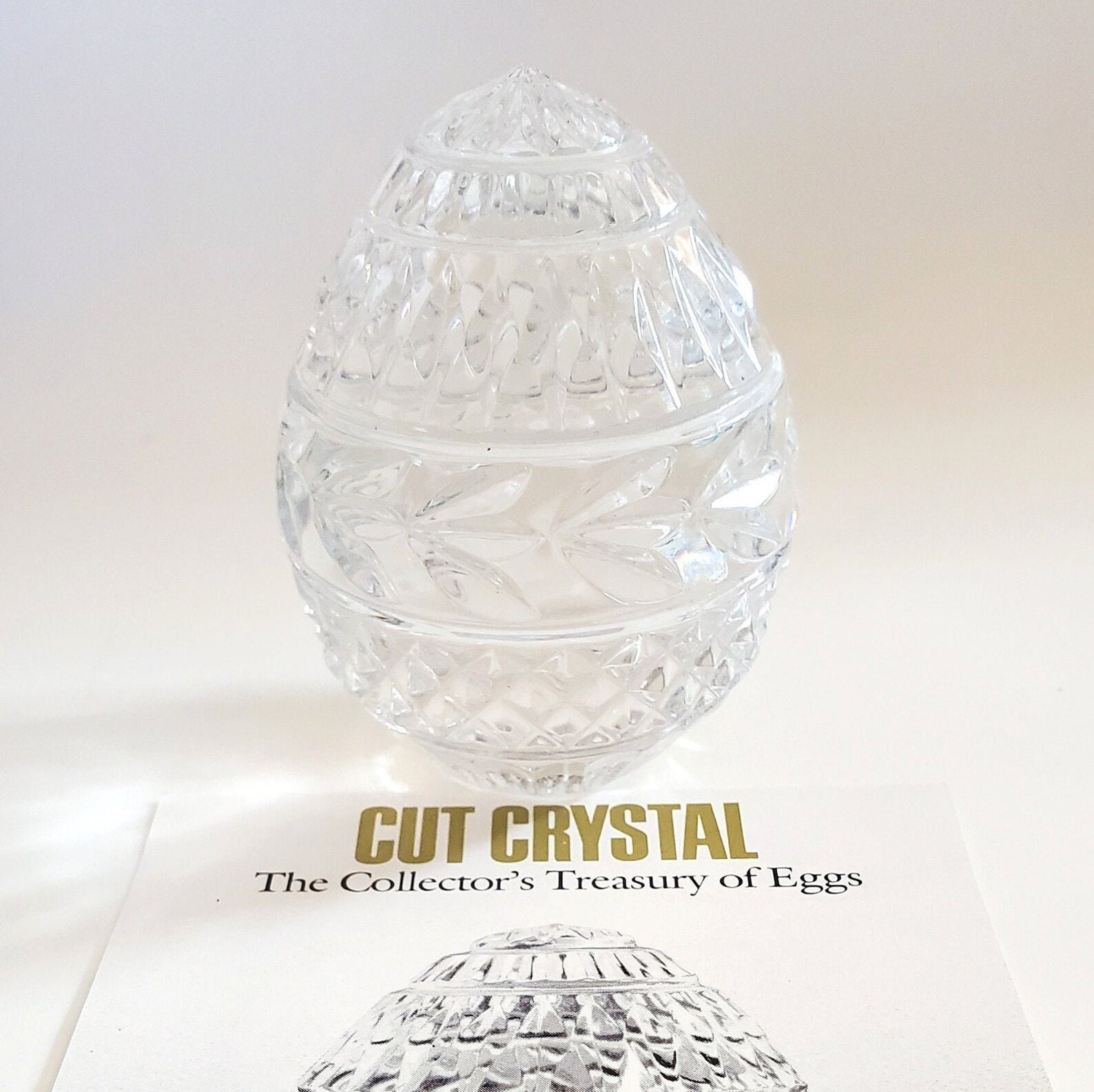 1988 Franklin Mint Cut Crystal Glass Egg Art Glass Gift of | Etsy