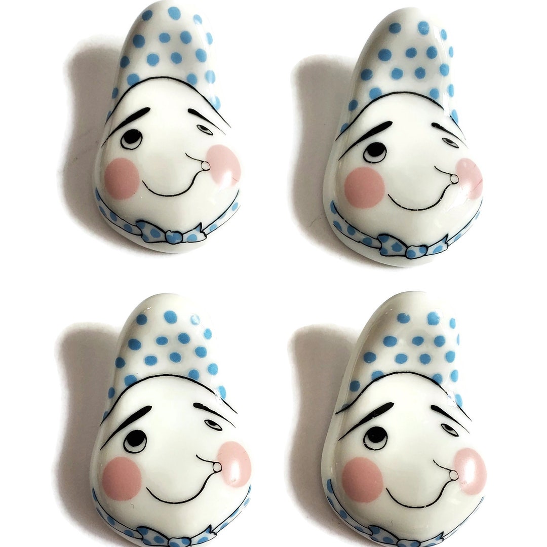 Vintage Porcelain Chopstick Rests Hashi-oki Hyottoko Funny Face ...