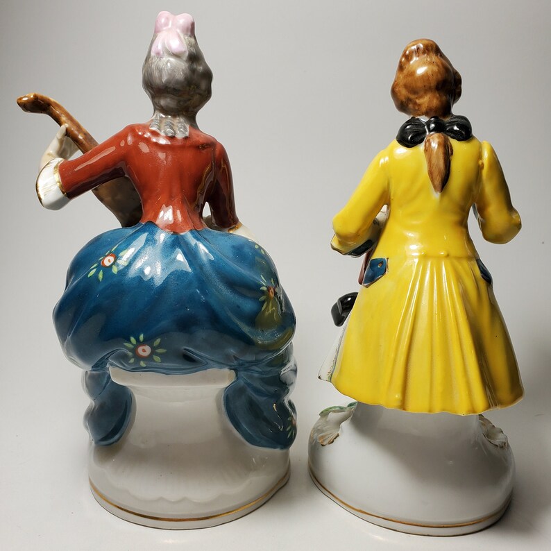 2 Collectible Occupied Japan Figurines Handpainted Porcelain Etsy