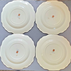 Vintage Set of 4 MYOTT Sunhine Susie 1034 Dinner Plates English 1930s Depression Era Staffordshire England Dinnerware Replacement China image 3