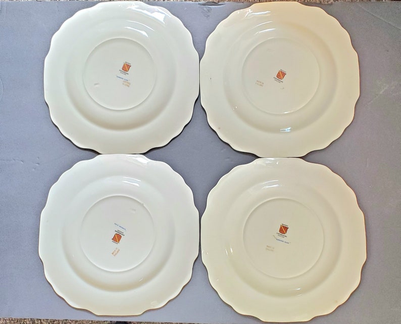 Vintage Set of 4 MYOTT Sunhine Susie 1034 Dinner Plates English 1930s Depression Era Staffordshire England Dinnerware Replacement China image 3