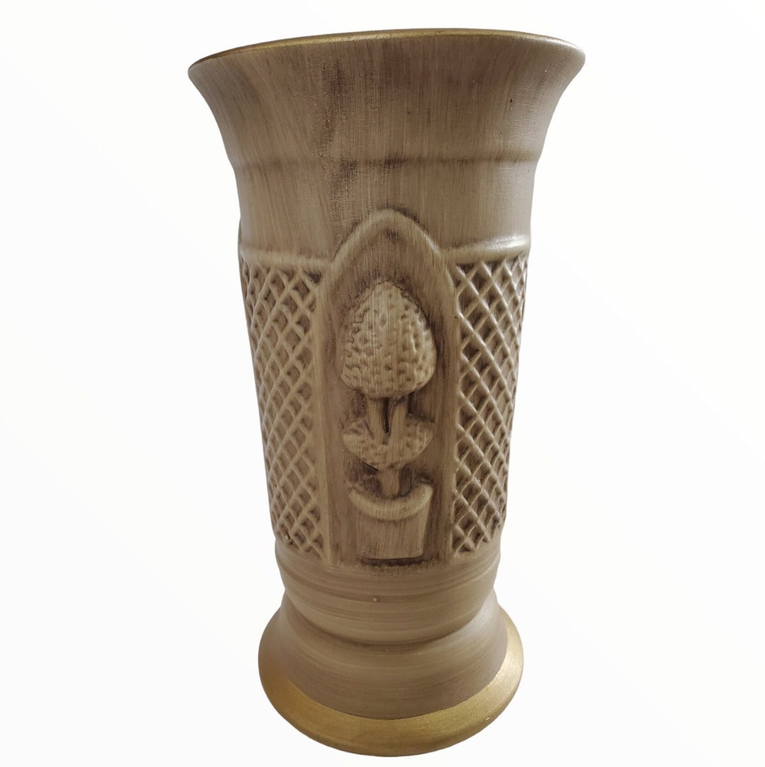 Vintage 10 Tall Canadian Laurentian Pottery Vase Quebec Textured