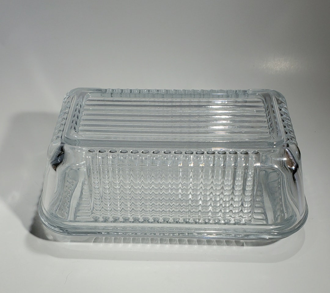 Vintage Pasabahce Butter Dish Refrigerator Dish Cheese Crock Turkish