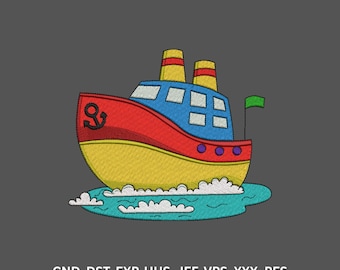 Sailing Ship Embroidery Design | Digital Machine Stitch File | Instant Download (PES File)