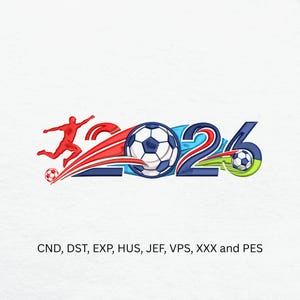 Diseño de bordado de la Copa Mundial de Fútbol FIFA 2026 – Archivo digital para máquina de bordar / Descarga instantánea