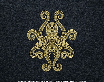 Minimal Octopus Embroidery Design | PES File | Instant Download