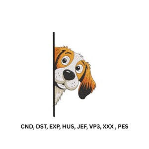 Peeking Beagle Dog Embroidery Design (Digital Download)