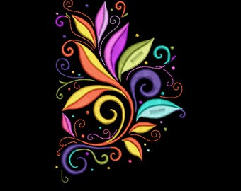 Elegant Floral Embroidery Design | Digital Machine Stitch File | Instant Download, (PES File)