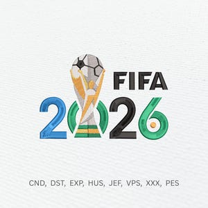 Fifa 2026 Football Embroidery Design | World Cup Digital Machine Stitch File (PES) | Instant Download