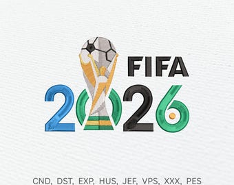 Fifa 2026 Football Embroidery Design | World Cup Digital Machine Stitch File (PES) | Instant Download