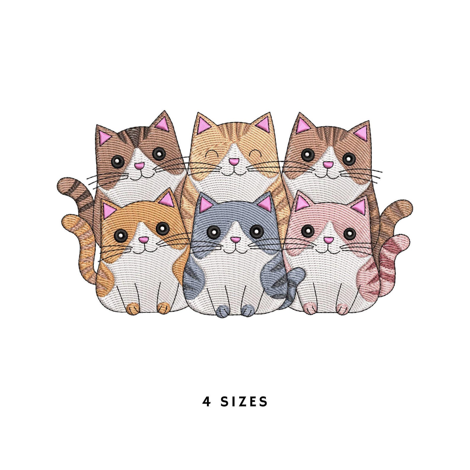 Cat Embroidery Design File for Machine | Cute Cat Animal Embroidery ...