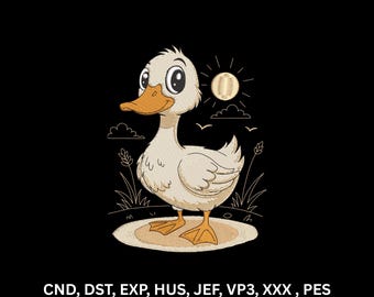Baby Ente Stickdatei, Maschinenstickerei, Ente, Ente, Ente