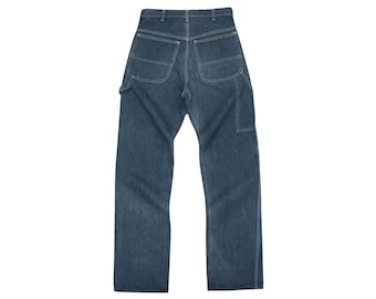 Vintage 60s 70s Wrangler Carpenter Denim Jeans USA Made Talon Zip High Rise 28x32