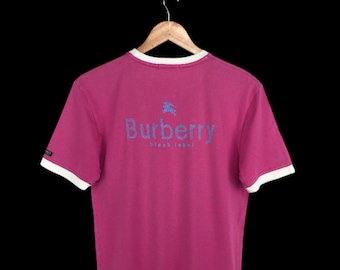 Vintage 2000s Y2K Burberry Brit Black T-shirt With Tartan Plaid