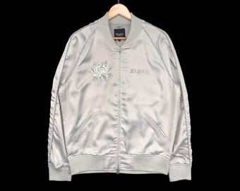 Black by Vanquish Japan Floral Embroidery Logo Sukajan Souvenir Jacket L