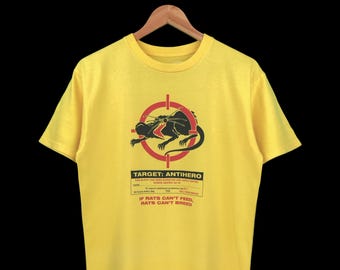 ヴィンテージ アンチヒーロー スケートボード ラッツ ポイズン ターゲット イエロー Tシャツ M